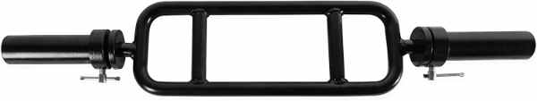 CAP Barbell 34-Inch Solid Olympic Tricep Bar | Hammer Curl Weight Bar With Collars | Black