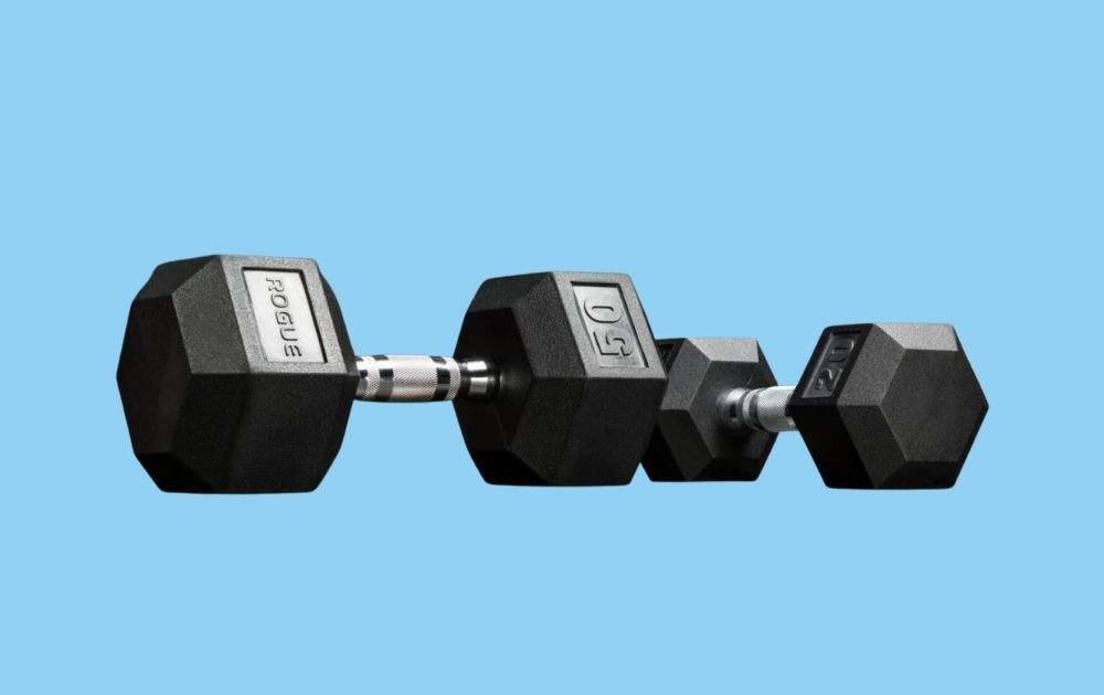 Rogue Rubber Hex Dumbbells