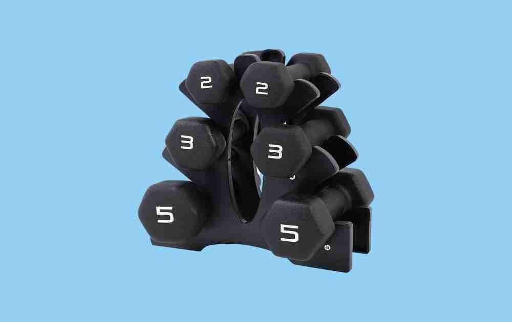 CAP Barbell Neoprene Dumbbell Set with Rack