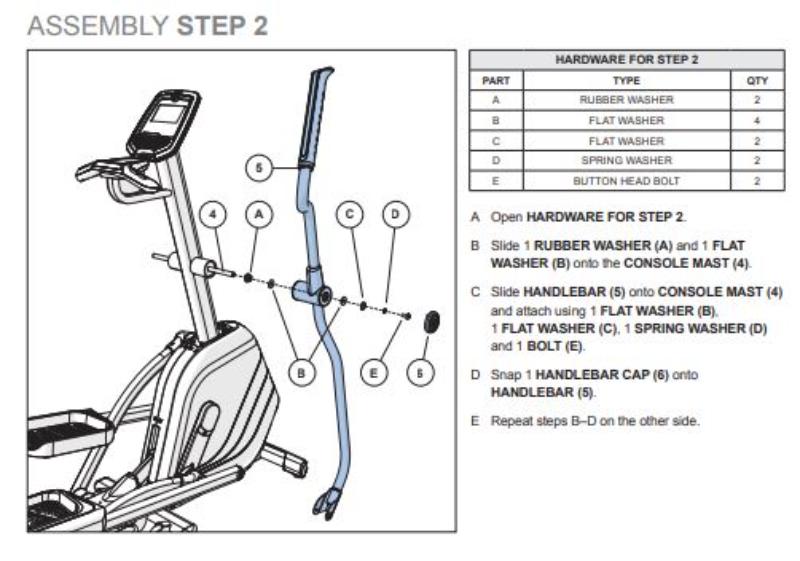 Horizon Fitness Evolve 5 Folding Elliptical - Assembly Manual